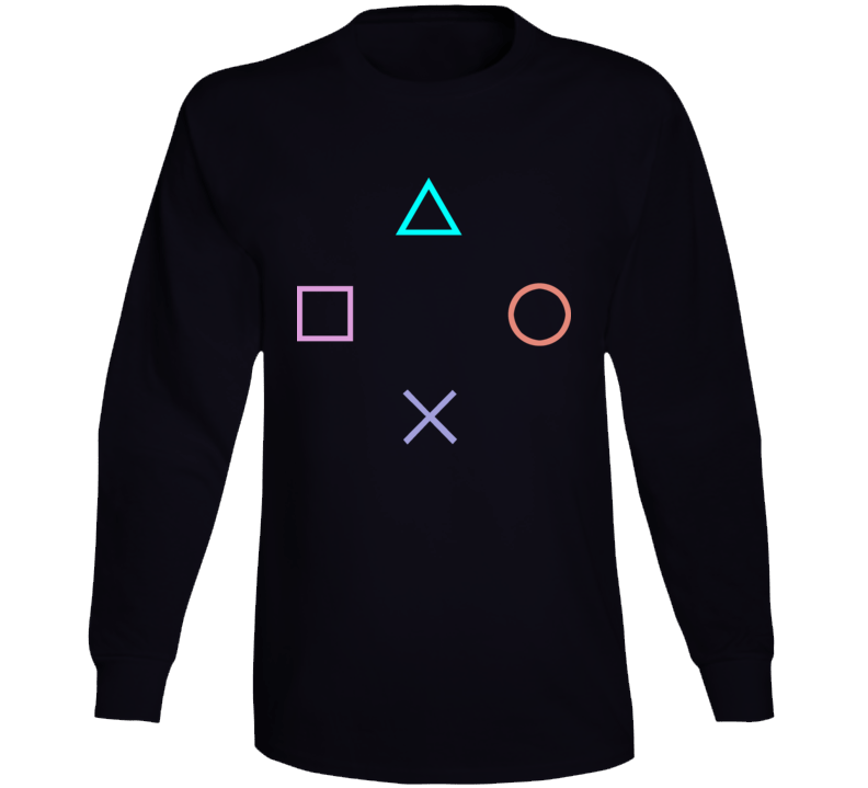 Gamer Controller Symbols Long Sleeve T Shirt Gamer Controller Symbols Long Sleeve T Shirt