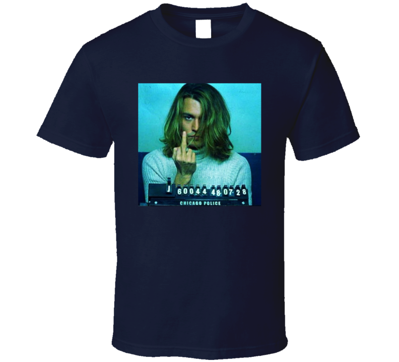 Johnny Depp Mugshot Flipping The Bird T Shirt Johnny Depp Mugshot Flipping The Bird T Shirt