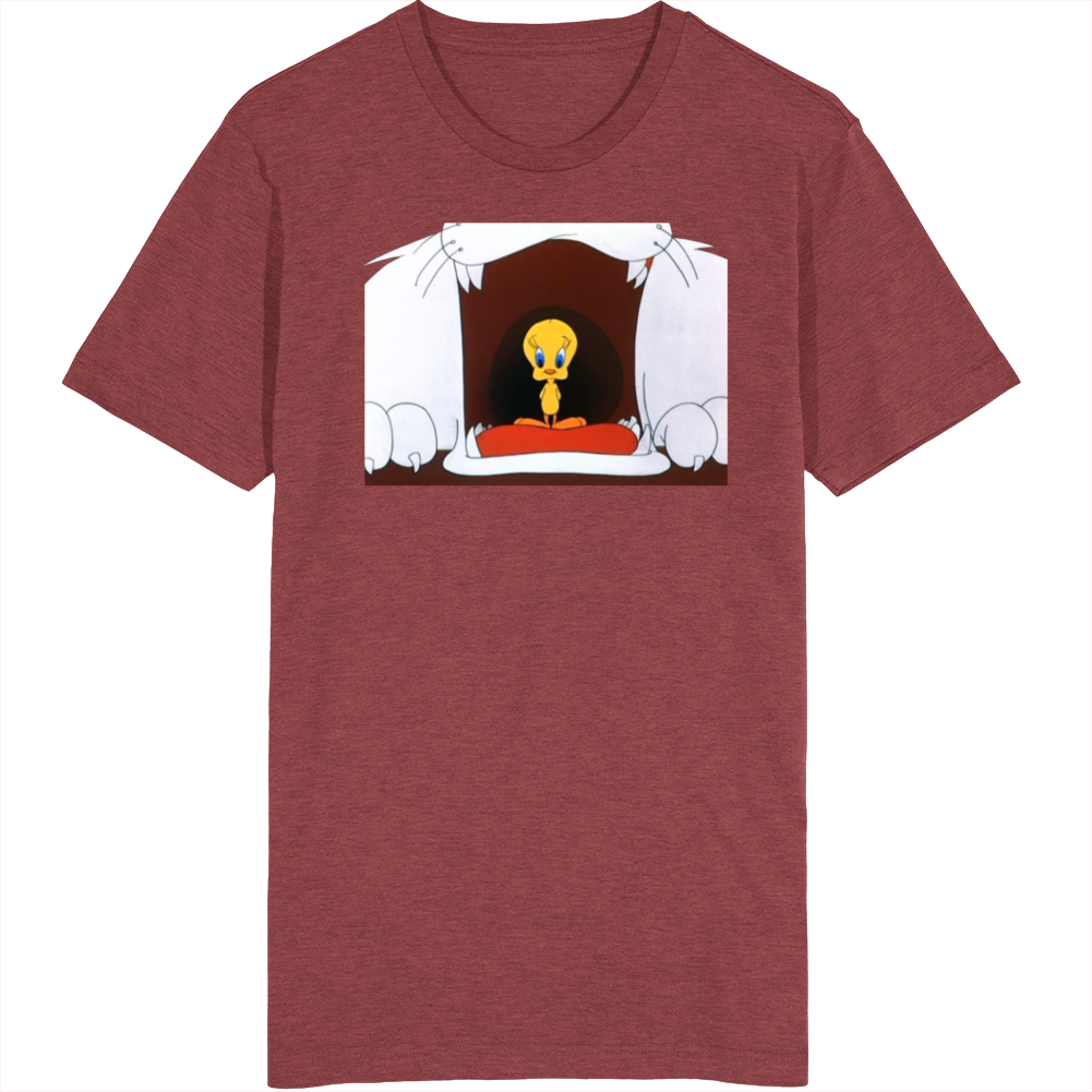 Tweety In Sylvester's Mouth Cartoon Characters T Shirt Tweety In Sylvester's Mouth Cartoon Characters T Shirt