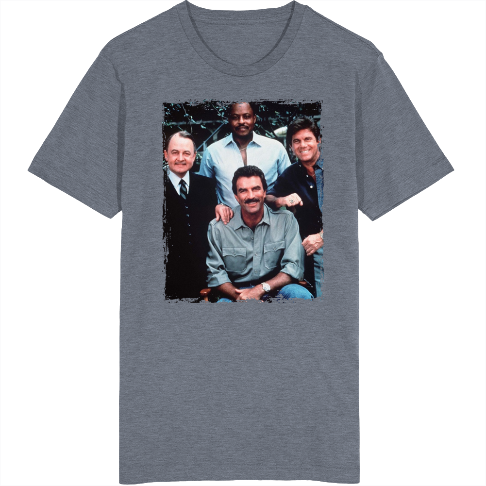 Magnum Pi 80s Cast Photo T Shirt Magnum Pi 80s Cast Photo T Shirt