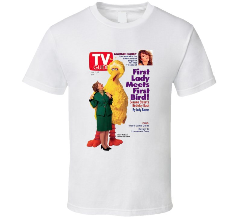 First Lady Meets Big Bird Tv Magazine Cover T Shirt First Lady Meets Big Bird Tv Magazine Cover T Shirt