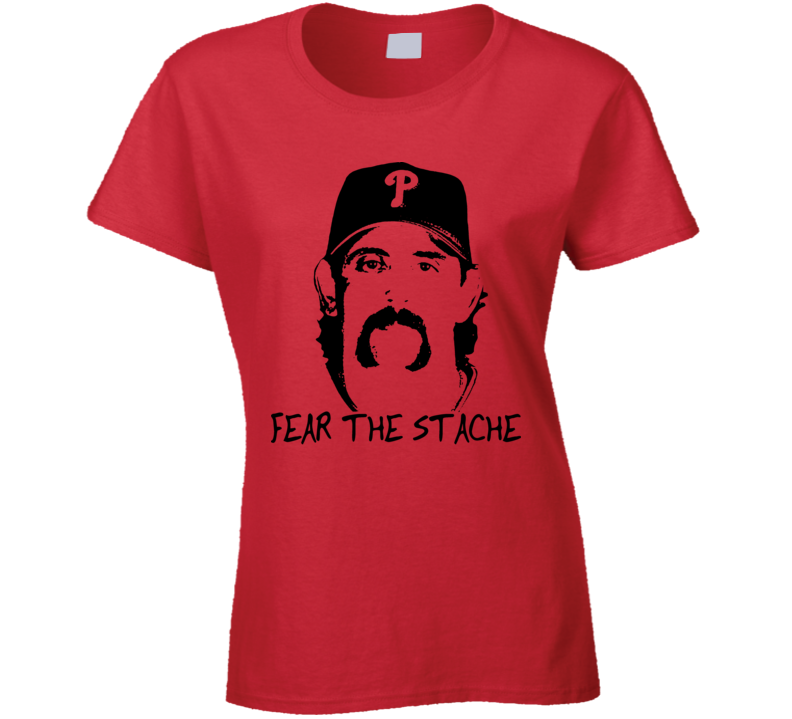 Sal Fasano Fear The Stache Baseball Ladies T Shirt Sal Fasano Fear The Stache Baseball Ladies T Shirt