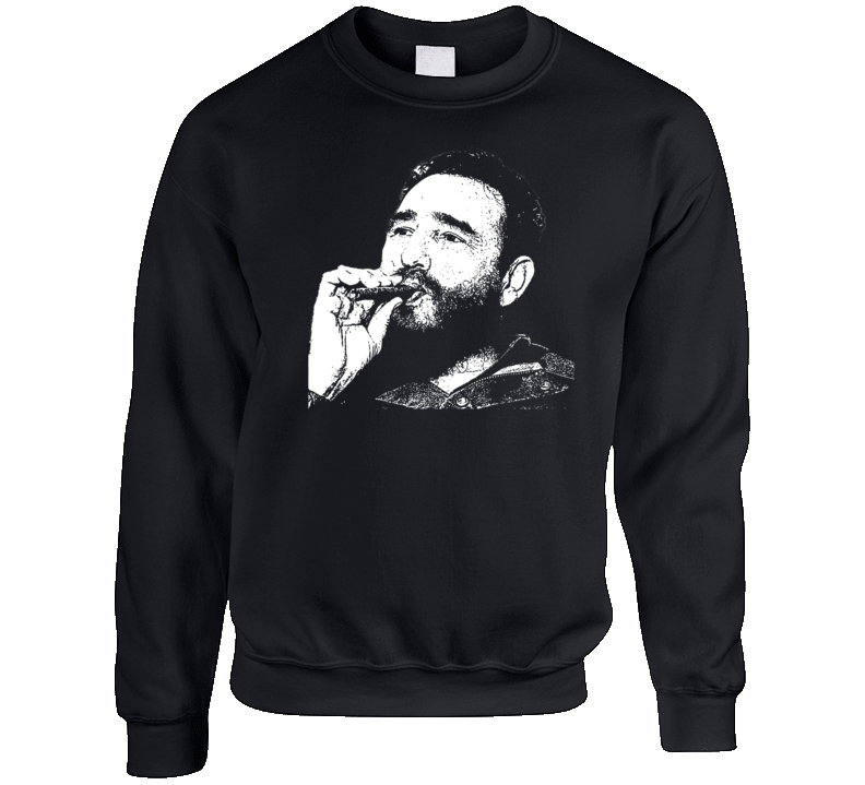 Fidel Castro Smoking Cigar Crewneck Sweatshirt Fidel Castro Smoking Cigar Crewneck Sweatshirt