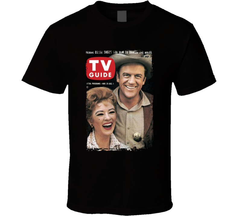 Gunsmoke James Arness Amanda Blake Tv Magazine Cover T Shirt Gunsmoke James Arness Amanda Blake Tv Magazine Cover T Shirt