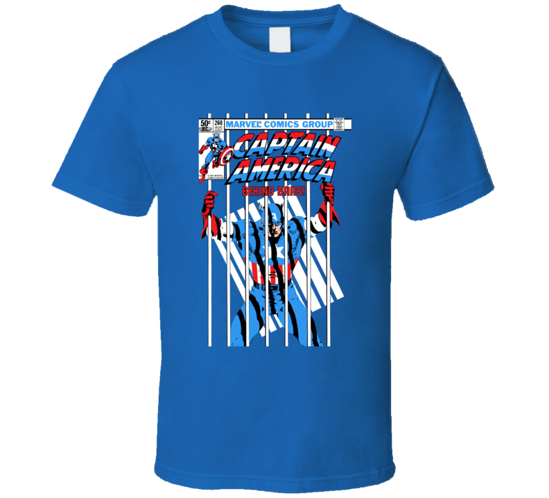 Captain America Behind Bars Comic T Shirt Captain America Behind Bars Comic T Shirt