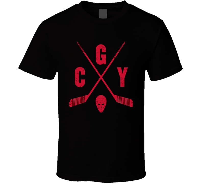 Cgy Calgary Retro Hockey Black T Shirt Cgy Calgary Retro Hockey Black T Shirt