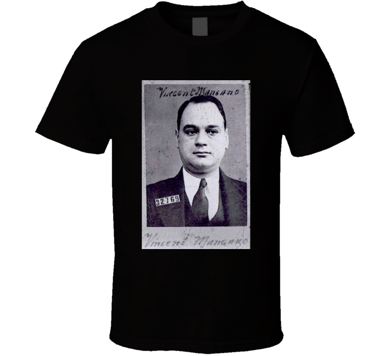 Vincent Mangano Mobster Mugshot T Shirt Vincent Mangano Mobster Mugshot T Shirt