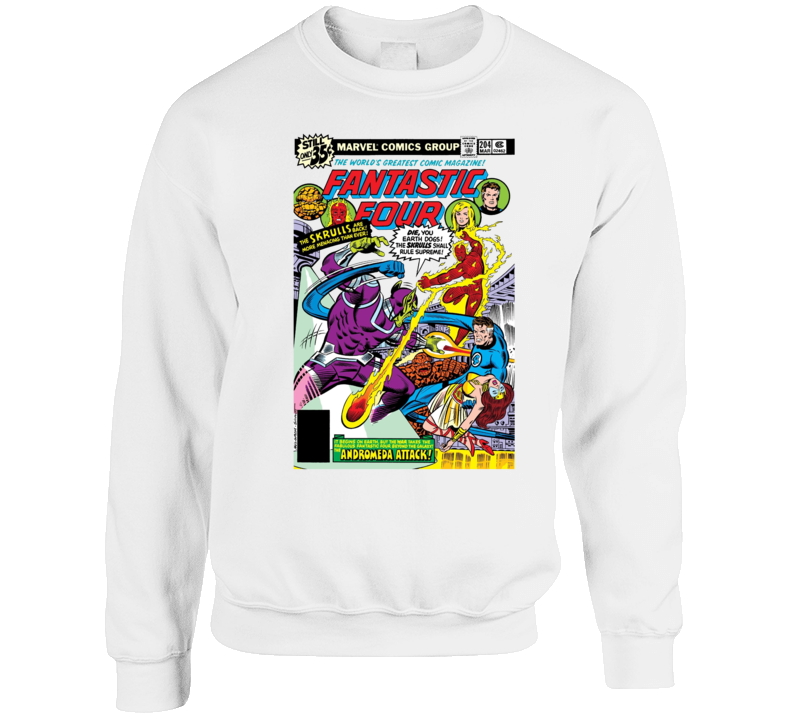 Fantastic Four Comic Issue 204 Crewneck Sweatshirt Fantastic Four Comic Issue 204 Crewneck Sweatshirt
