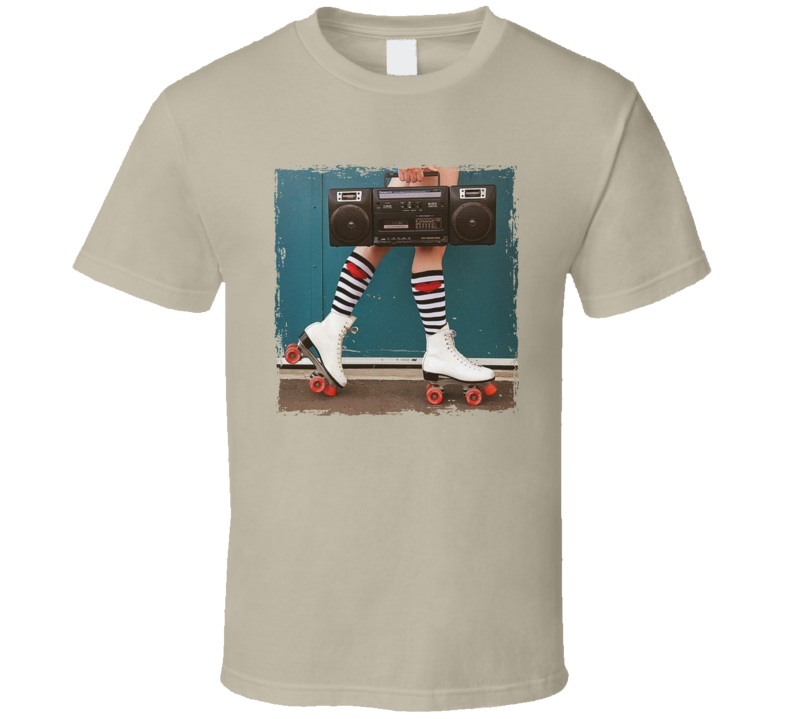 Boombox And Rollerskates 80s Retro T Shirt Boombox And Rollerskates 80s Retro T Shirt