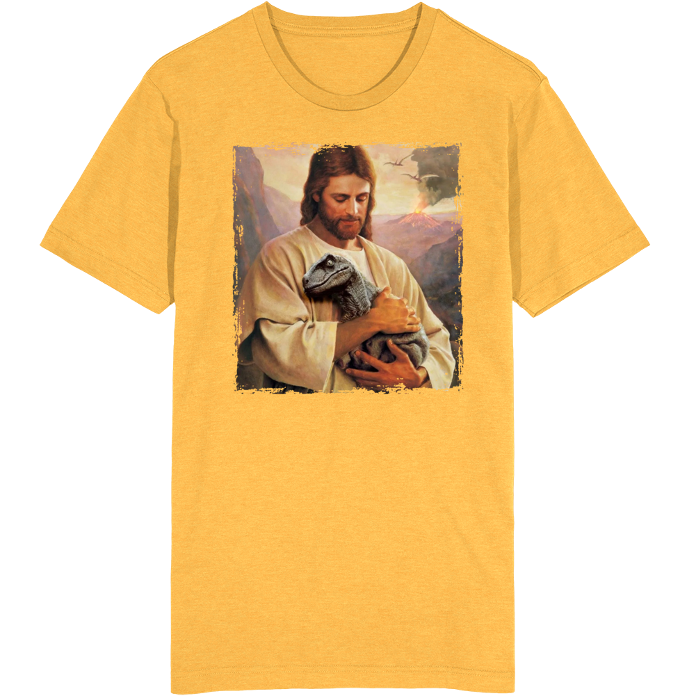Jesus Holding A Dinosaur T Shirt Jesus Holding A Dinosaur T Shirt