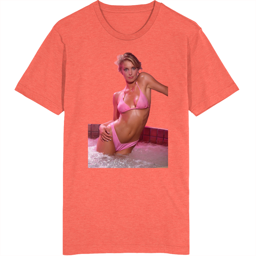Heather Thomas Pink Bikini Hot Tub T Shirt Heather Thomas Pink Bikini Hot Tub T Shirt