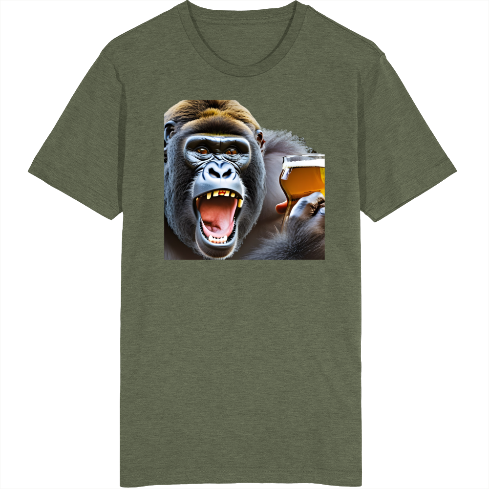 King Kong Having A Beer T Shirt King Kong Having A Beer T Shirt