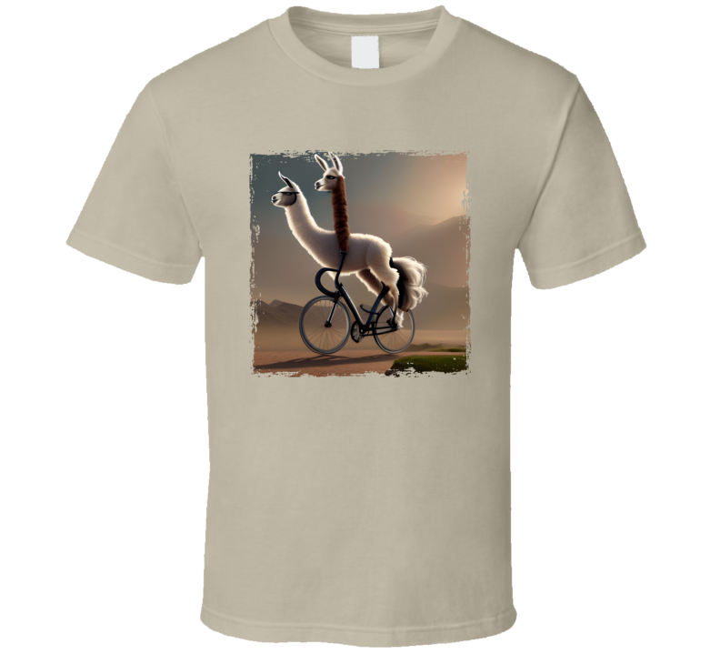 Llama Riding A Llama Head Bike T Shirt Llama Riding A Llama Head Bike T Shirt