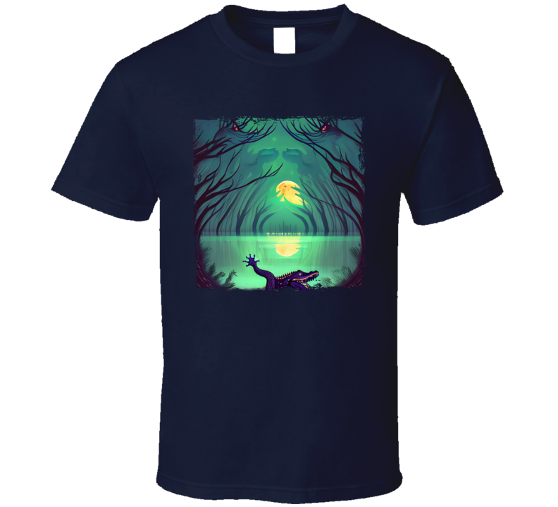 Alligators Moon Swamp Dream Ai Art T Shirt Alligators Moon Swamp Dream Ai Art T Shirt