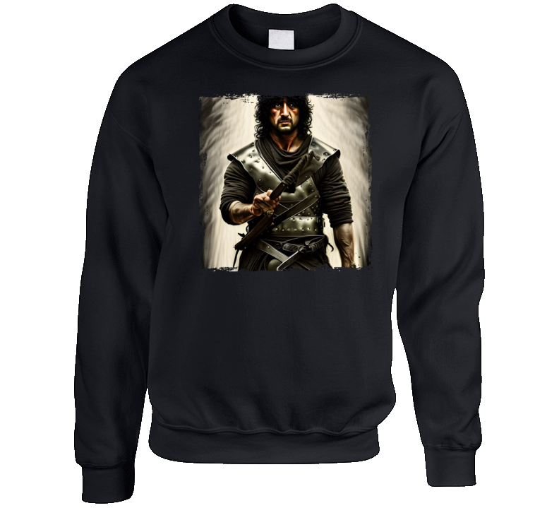 Rambo Games Of Thrones Ai Art Mash Up Parody Crewneck Sweatshirt Rambo Games Of Thrones Ai Art Mash Up Parody Crewneck Sweatshirt