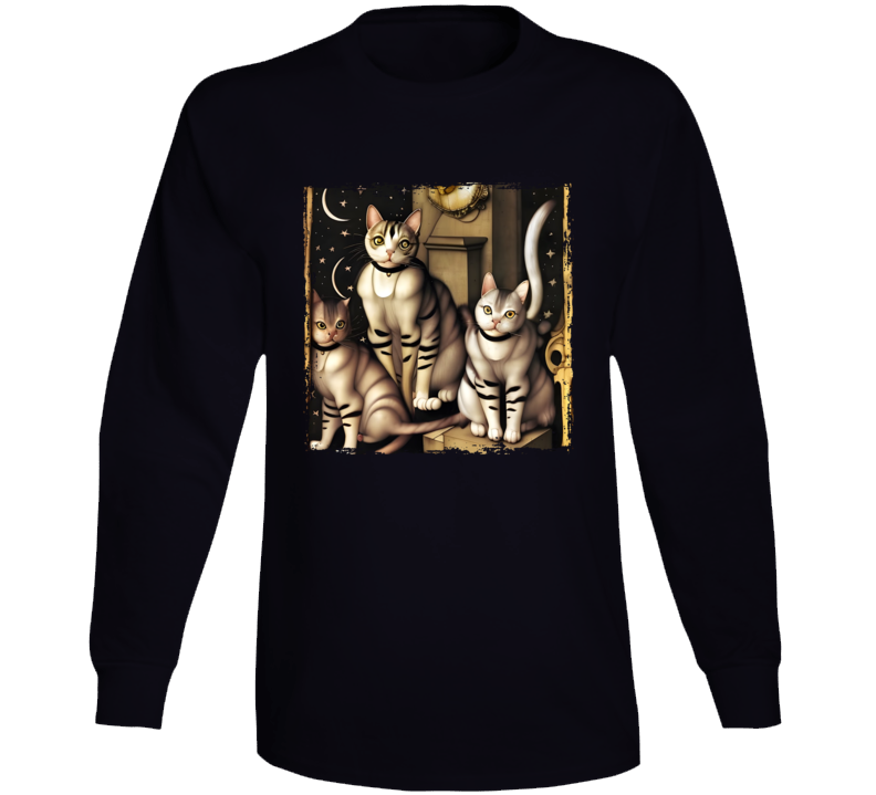 Cat Sitting On A Pedestal With Friends Long Sleeve T Shirt Cat Sitting On A Pedestal With Friends Long Sleeve T Shirt