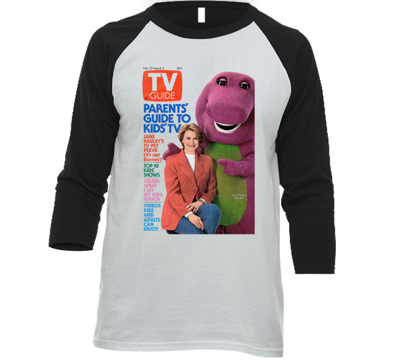 Barney Jane Pauley Tv Raglan T Shirt Barney Jane Pauley Tv Raglan T Shirt