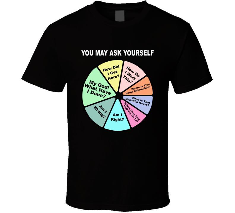 You May Ask Yourself Song Lyrics Pie Chart T Shirt You May Ask Yourself Song Lyrics Pie Chart T Shirt