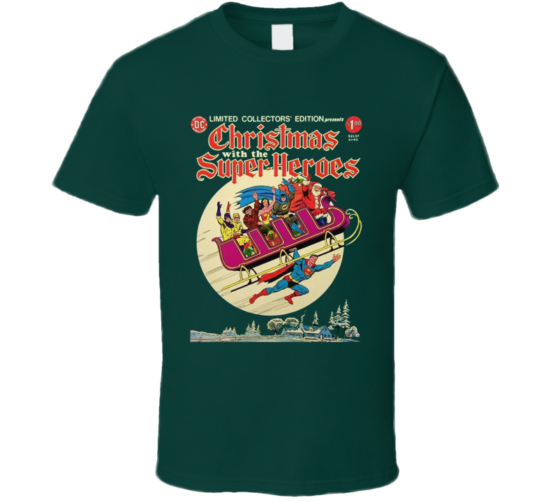 Christmas With The Super-heroes Comic T Shirt Christmas With The Super-heroes Comic T Shirt