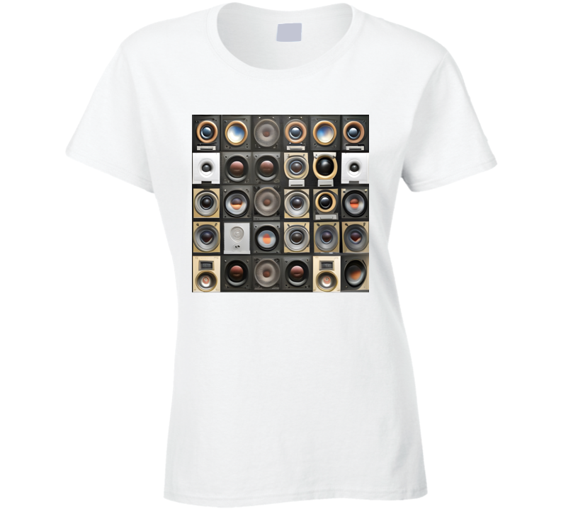 Wall Of Speakers Love Music Ladies T Shirt Wall Of Speakers Love Music Ladies T Shirt