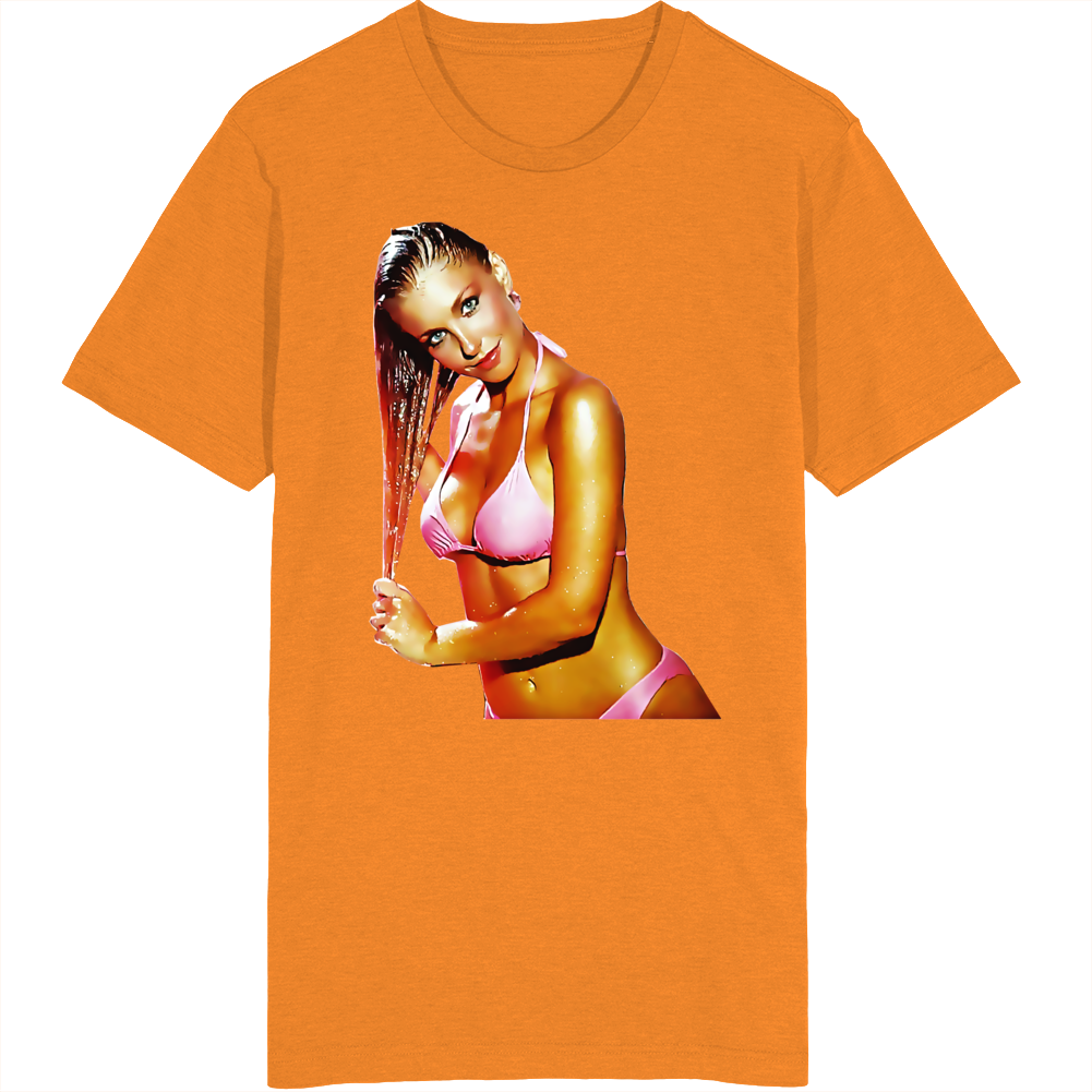 Heather Thomas Pink Bikini Wet Hair T Shirt Heather Thomas Pink Bikini Wet Hair T Shirt