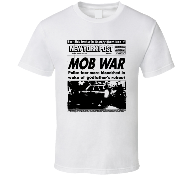 New York Post Mob War Headline 1985 T Shirt New York Post Mob War Headline 1985 T Shirt