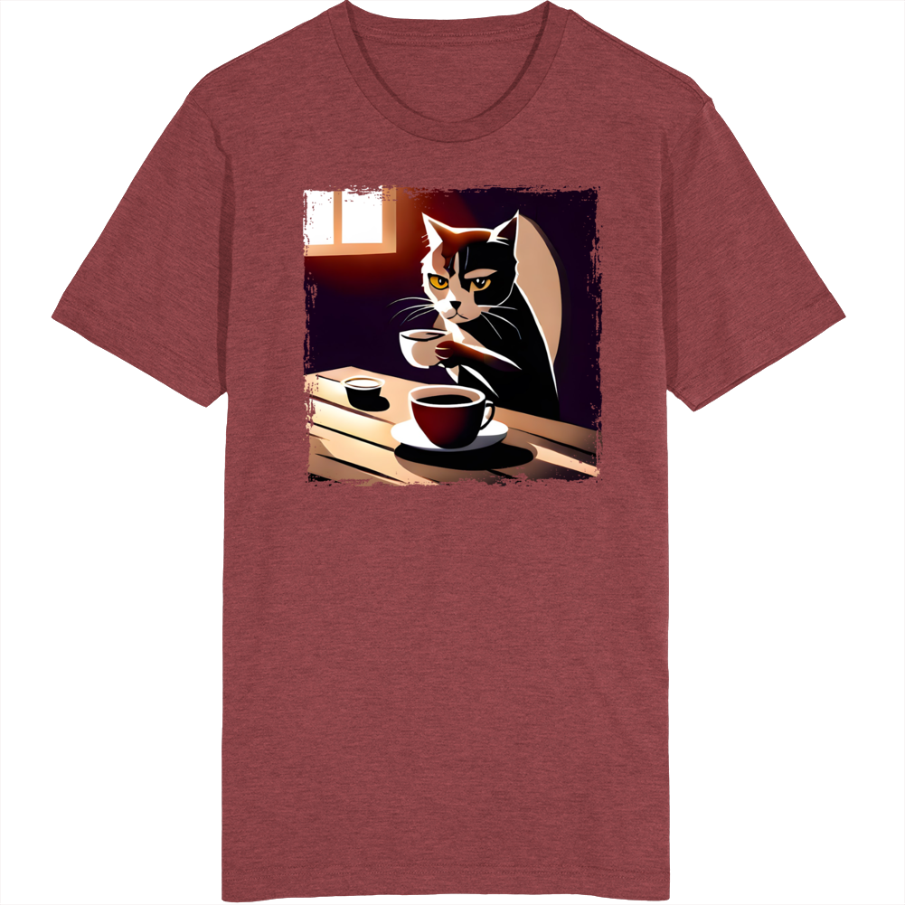 Cat Drinking Coffee T Shirt Cat Drinking Coffee T Shirt