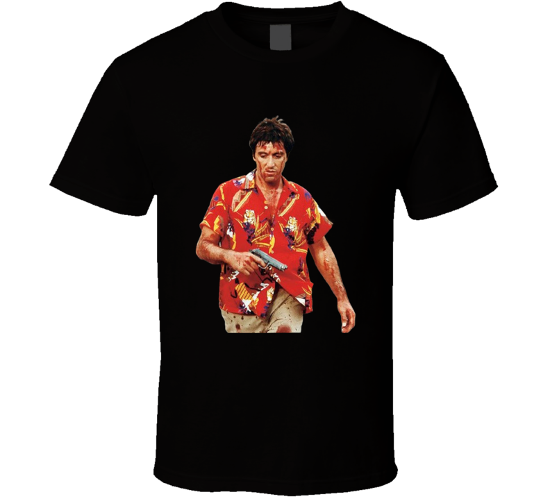Tony Montana Scarface Bloody Hawaiian Movie Fan T Shirt Tony Montana Scarface Bloody Hawaiian Movie Fan T Shirt