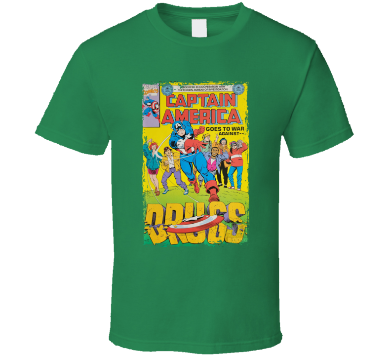Captain America Goes To War Against Drugs Comic T Shirt Captain America Goes To War Against Drugs Comic T Shirt