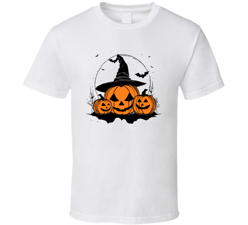 Witch Pumpkins And Bats Halloween T Shirt Witch Pumpkins And Bats Halloween T Shirt
