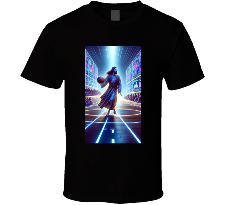 Jesus playing basketball on a futuristic court T Shirt Jesus playing basketball on a futuristic court T Shirt