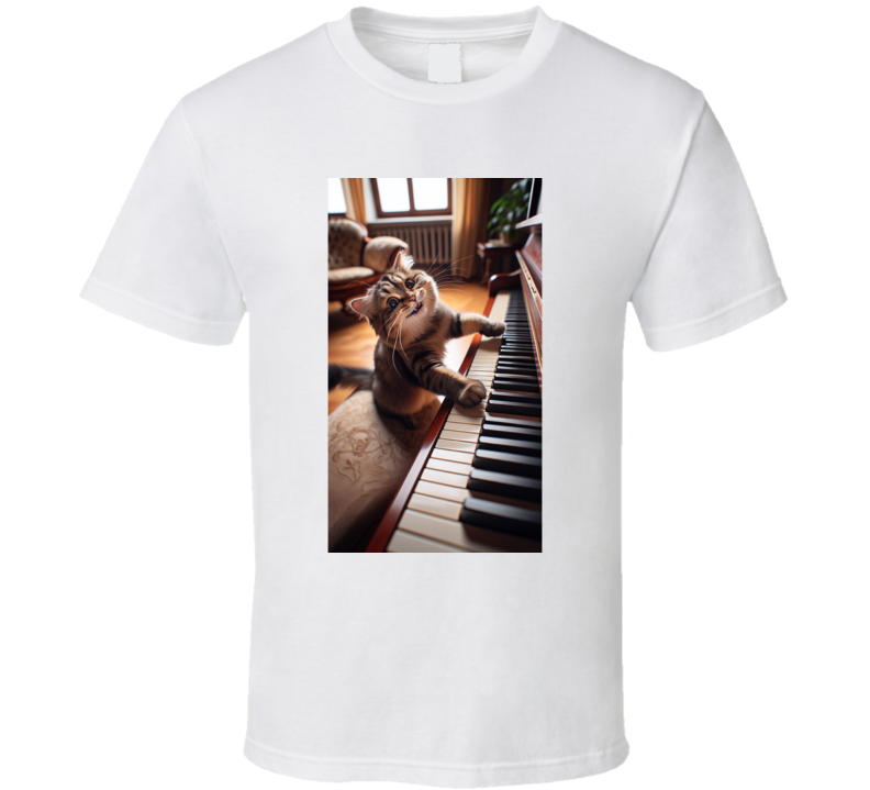 Cat Playing A Piano Kitty Band T Shirt Cat Playing A Piano Kitty Band T Shirt