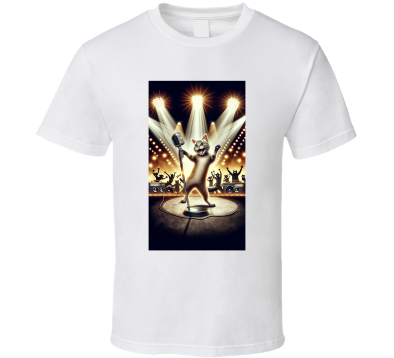 Cat Singing On Stage Kitty Band T Shirt Cat Singing On Stage Kitty Band T Shirt