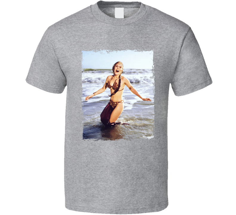 Carrie Fisher Gold Bikini Star Wars Movie Fan T Shirt Carrie Fisher Gold Bikini Star Wars Movie Fan T Shirt
