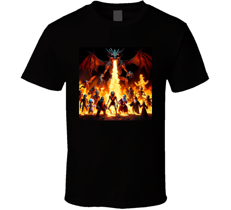 Santa Wizard Bigfoot Alien Skeleton Dragon T Shirt Santa Wizard Bigfoot Alien Skeleton Dragon T Shirt
