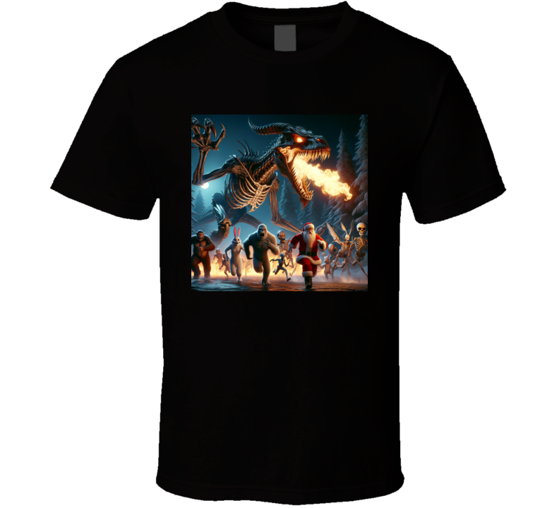 Santa Wizard Bigfoot Bunny Fairie Alien Skeleton Dragon Breathing Fire T Shirt Santa Wizard Bigfoot Bunny Fairie Alien Skeleton Dragon Breathing Fire T Shirt