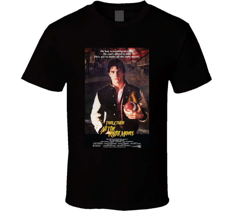 Tom Cruise All The Right Moves 80s Classic Movie T Shirt Tom Cruise All The Right Moves 80s Classic Movie T Shirt