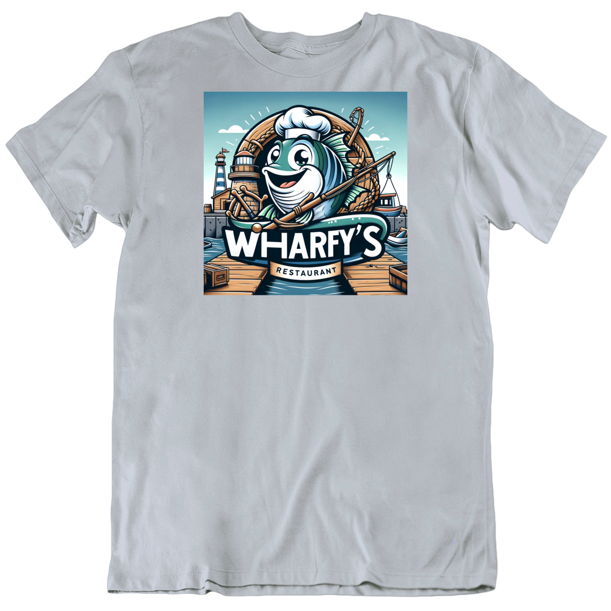 Wharfy's Seafood Restaurant Food Funny T Shirt Wharfy's Seafood Restaurant Food Funny T Shirt