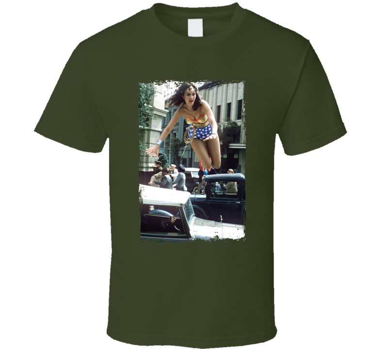 Wonder Woman Jumping Over Cars 70s Action Tv Series T Shirt Wonder Woman Jumping Over Cars 70s Action Tv Series T Shirt