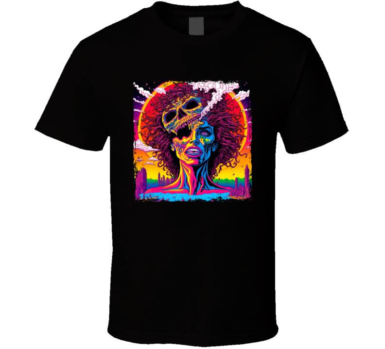 Skull And Face Psychedelic Neon T Shirt Skull And Face Psychedelic Neon T Shirt
