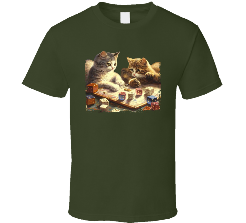 Kittens Playing Dice Game Cute T Shirt Kittens Playing Dice Game Cute T Shirt