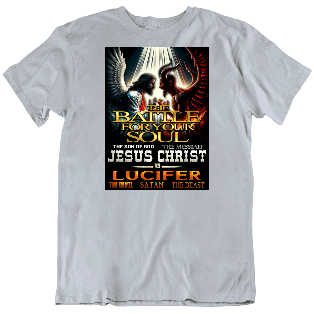 Jesus Christ Vs Lucifer Devil Satan Fight Parody T Shirt Jesus Christ Vs Lucifer Devil Satan Fight Parody T Shirt