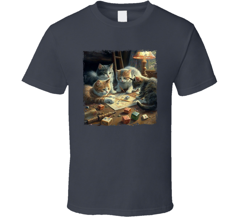 Kittens At Play Dice Board Game T Shirt Kittens At Play Dice Board Game T Shirt