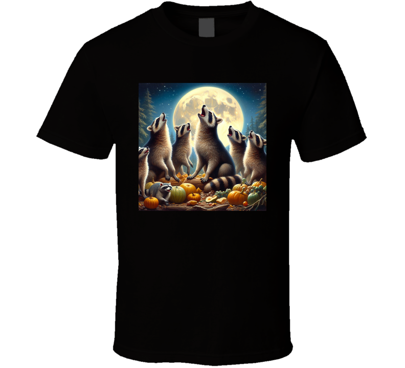 Racoons Howling At The Moon Funny Animal Parody T Shirt Racoons Howling At The Moon Funny Animal Parody T Shirt