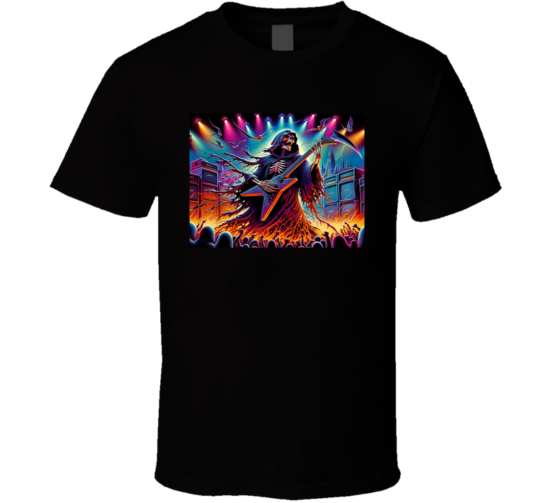 Grim Reaper Guitarist Band Heavy Metal Rock Guitar T Shirt Grim Reaper Guitarist Band Heavy Metal Rock Guitar T Shirt