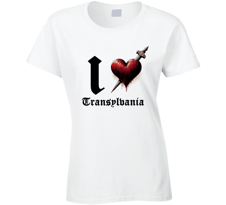 I Love Heart Transylvania Vampire Dracula Parody Ladies T Shirt I Love Heart Transylvania Vampire Dracula Parody Ladies T Shirt