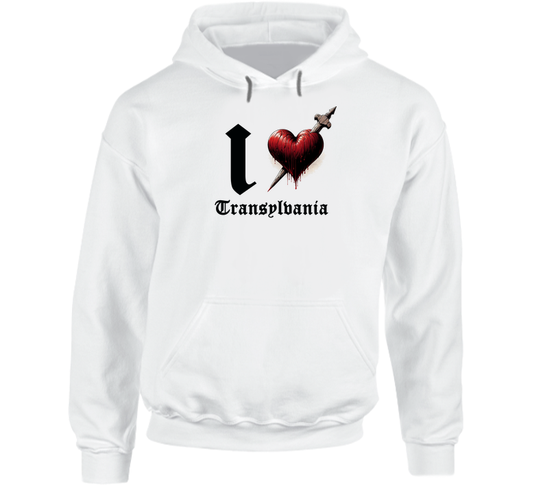 I Love Heart Transylvania Vampire Dracula Parody Hoodie I Love Heart Transylvania Vampire Dracula Parody Hoodie