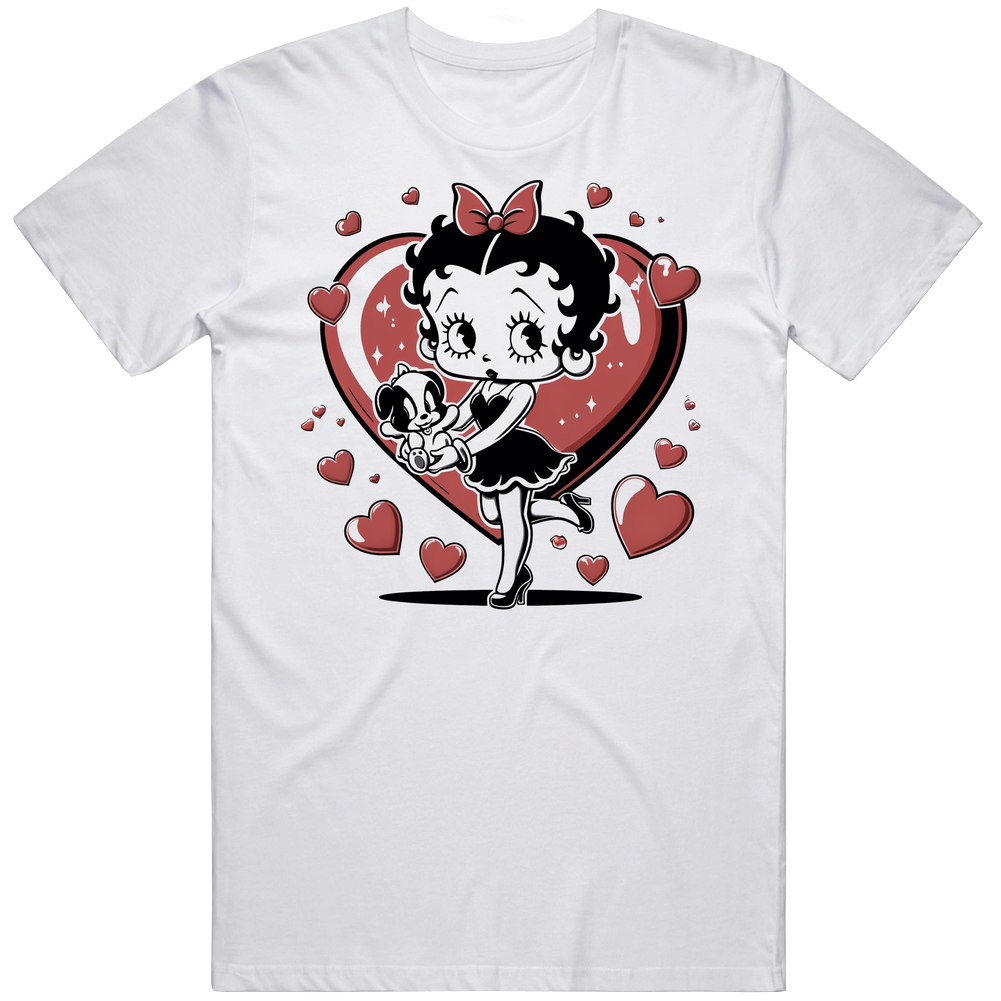 Betty Boop With Puppy Hearts T Shirt Betty Boop With Puppy Hearts T Shirt