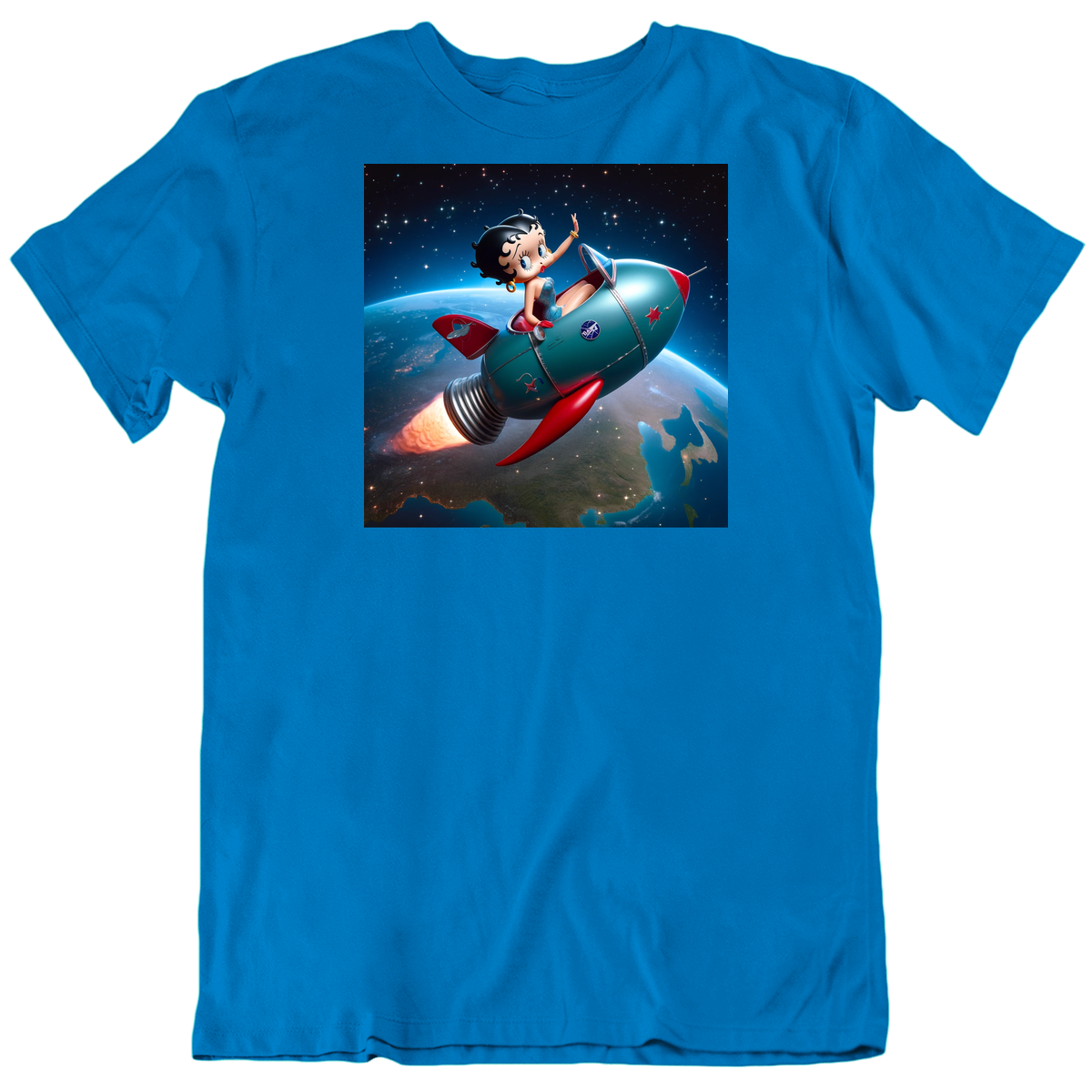 Betty Boop Rocket Ship Funny T Shirt Betty Boop Rocket Ship Funny T Shirt