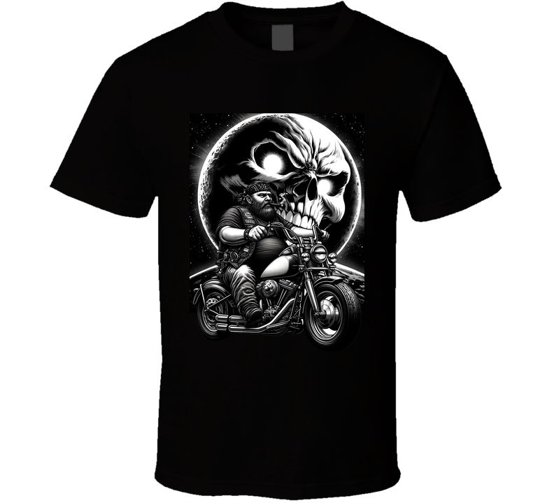 Biker 1 Skull Moon Open Road T Shirt Biker 1 Skull Moon Open Road T Shirt